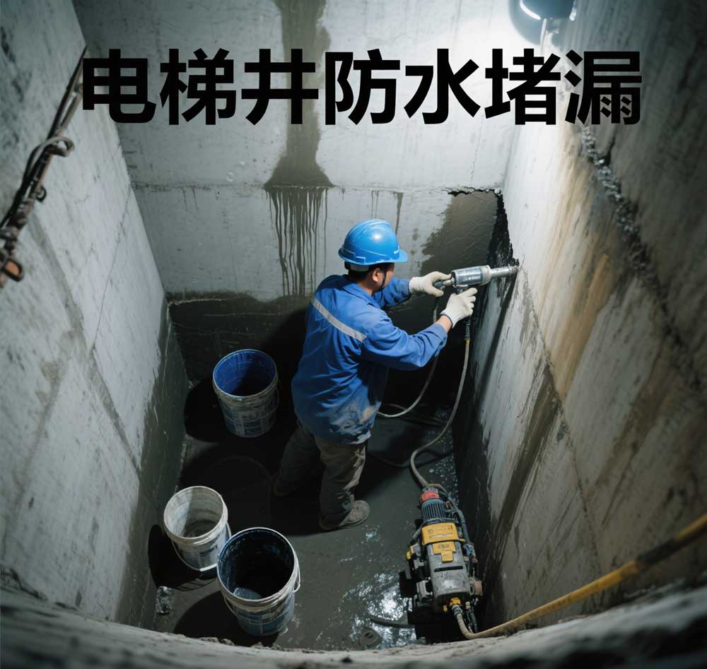 电梯井防水堵漏，瓶窑专业电梯井漏水维修公司